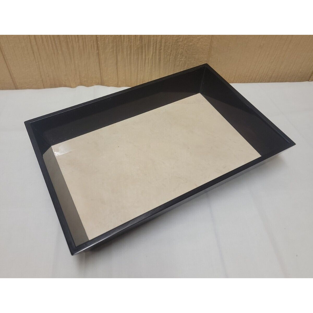 Walden Vanity Desk Top Storage Tray 11.75x8x2" Dark Brown Marble Look Tray